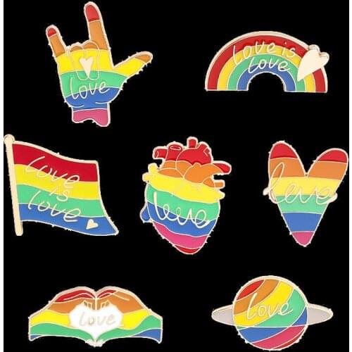 Enamel Pin Rainbow series love Creative Color Brooches Rainbow Bridge badge Canvas bag shirt hat decoration metal buckle logo