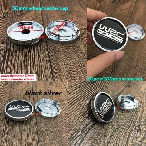 Good Quality BLACK WRC logo auto emblem 50mm Wheel center centre cap 20X 100X 5CM Wheel rim cap free shipping for car styling