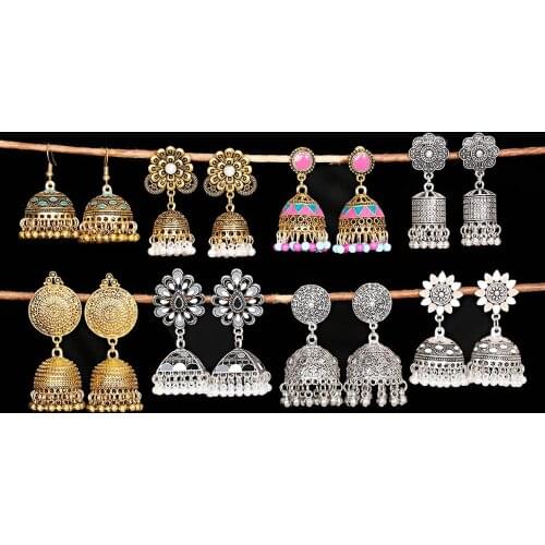 Indian Unusual Earrings For Women Fancy Jewelry Ear Rings For Girls Piercing Bells Earring Pendientes Woman Accessories Kolczyki