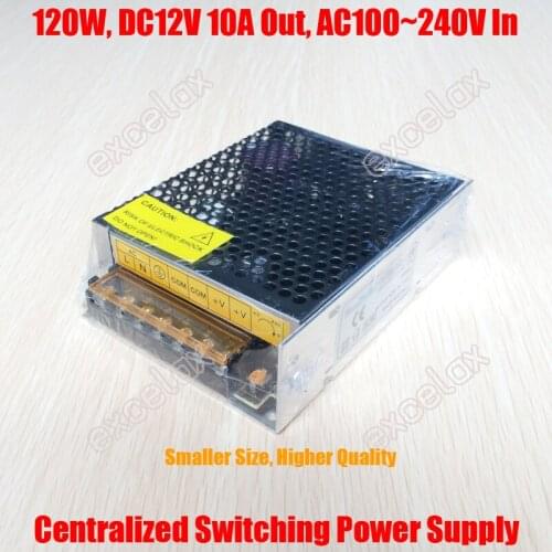 10A 120W DC 12V Output AC 110V 220V In Centralized Power Supply Central Switching Power Source for CCTV Camera Security System