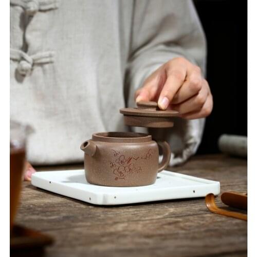 Jun Lun Zhu China Kettle Ceramic Teapot For Tea Puer Oolong Tea Set Handmade