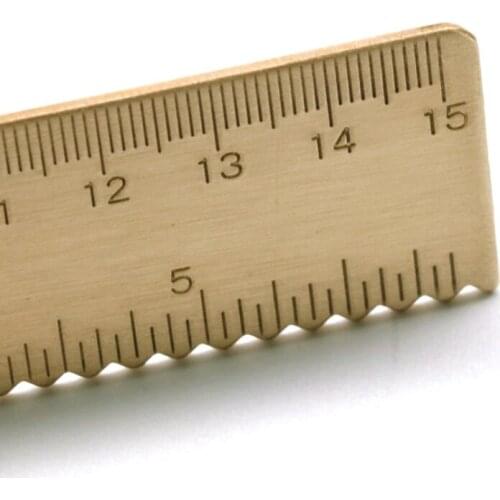 Brass Straight Ruler School Kids Gift Set Measure Tools 15Cm Metal Copper Ruler Stationery Accessories