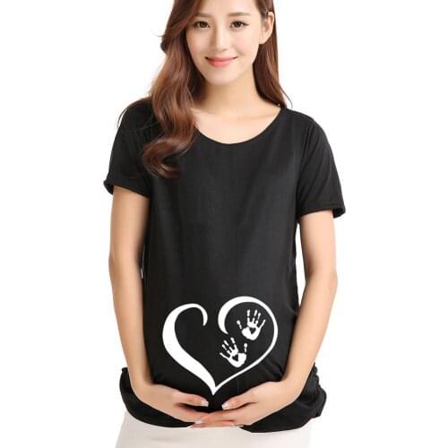 Summer Funny Cartoon Print Pregnancy T-Shirt Tops Maternity Clothing Plus-Size Short Sleeve Pregnant Women Hot Sale T-Shirts