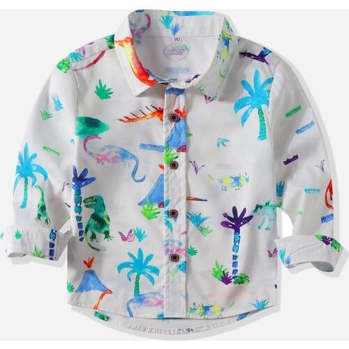 Hot Sale Children Boys Shirts Cotton Cute Kids Shirts Dinosaur Boys Top Fashion Autumn Child Shirts Long Sleeve Boy Blusas