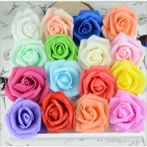 Mini PE Foam Rose Flower Head Artificial Rose Flowers Handmade DIY Wedding Home Decoration Festive Party Supplies Free Shipping