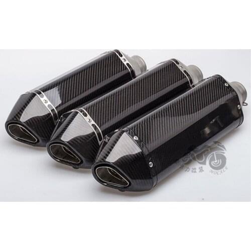 Motorcycle Modified Exhaust Pipe Muffler Large Hexagon Exhaust Full Carbon Fiber NINJA650 GSXR750 BN600