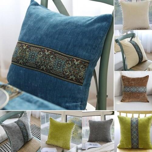 Soft Velvet Cushion Covers Solid Color Pillowcases Decorative Pillow Cover With Balls for Sofa Bed Car Home Throw Pillow Cover