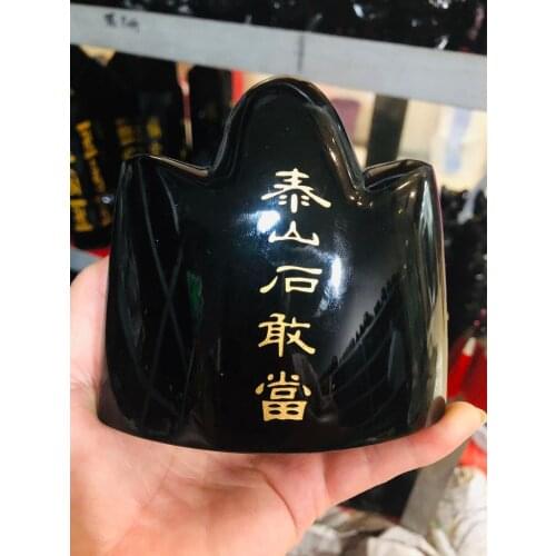 Natural obsidian carved Mount Taishan stone