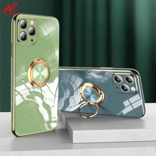 Luxury Magnetic Ring Case for iPhone 12 Mini 11 Pro Xs Max X Xr 10 Stand Holder Plating Cover for iPhone 7 8 Plus 7Plus SE 2020