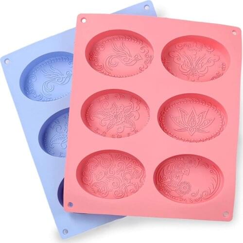Silicone Soap Molds Mixed Patterns Shape Mould Candle Handmade Craft Cake Pudding Cookie DIY for Soap Loaf Making Supplies Tool