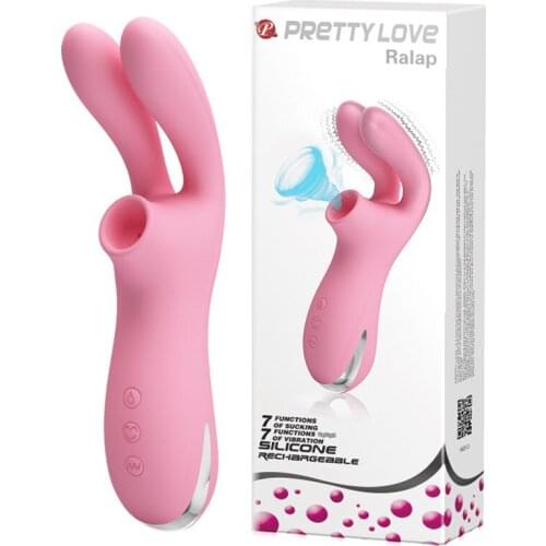 Pretty Love Sucking Rabbit Vibration Sexual Toy Adult G-spot Vibration Sex Shop for Couple Telescopic Dildo Sex Toys for Women