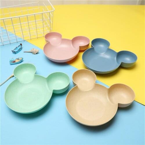 Wheat Straw Cat New Non Skid Feeder Dog Water Food Bowl Puppy Easy To Clean Drinking Dishes Pet Cartoon Mouse Tablewares