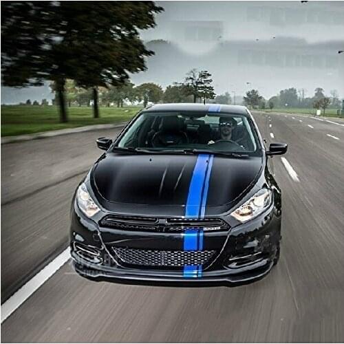 Car Styling 50" Blue Vinyl Racing Stripe Decal Sticker for Decoration Fender, Hood