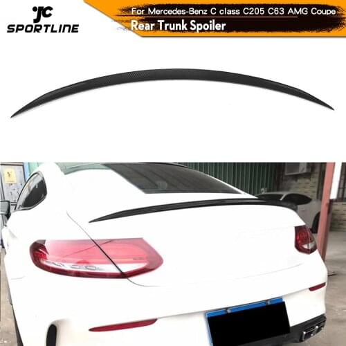 Carbon Fiber / FRP Black Car Racing Rear Trunk Spoiler Wing for Mercedes-Benz C-Class W205 C63 AMG Coupe 2-Door 2015 - 2019