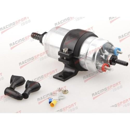 External Fuel Pump 044 For Bosch+Billet Bracket Black+3/4" Inlet 5/16" Outlet