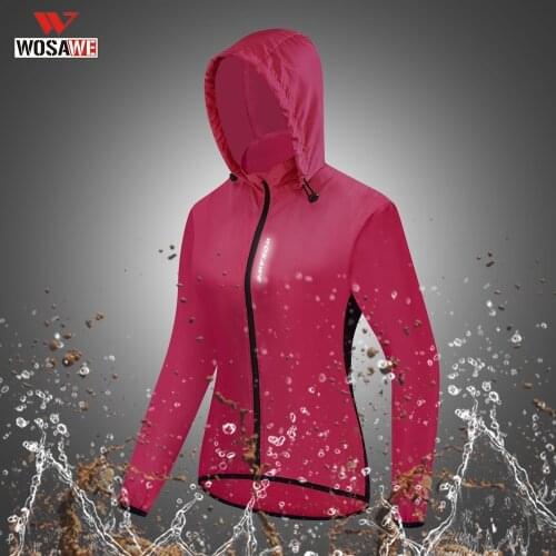 WOSAWE Women Windproof Cycling Windbreaker Reflective MTB Bike Summer Outdoor Sport Riding Quick-Dry Cycling Jacket