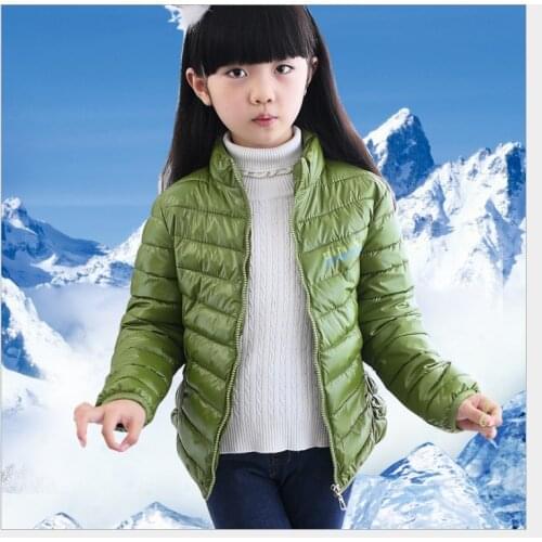 Green Girls Down Jackets Tops Kids Parkas Boys Outfits Coats Winter Outerwear Snow Children Clothes