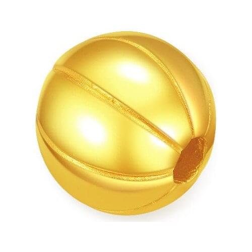 Solid 24K Yellow Gold Bracelet Women 999 Gold 10mm Ball Bracelet