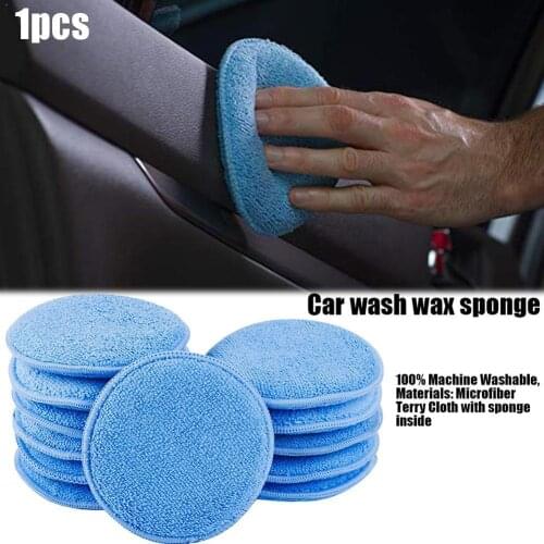 1pcs Microfiber Foam Sponge For Car Cleaning Polish Pad Home Auto Accessories Car Polishing Pads Applicator Wax Cleaning L2Q0