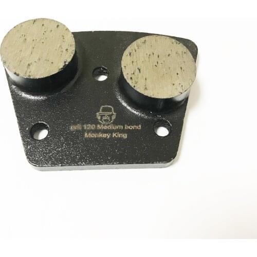 3 pieces double buttons Traps Floor Shoe Trapezoid Metal Diamond Concrete Grinding Disc Pad grit 120 medium bond