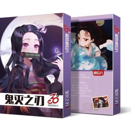 30 Sheets/Set Anime Demon Slayer Kimetsu no Yaiba Postcard lomo card Collection Card Greeting Cards toy gift