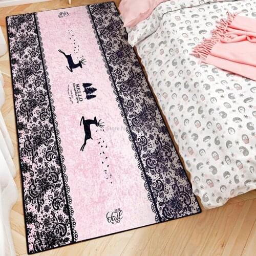 3D Gold Diamond Velvet Bedside Carpet Living Room Coffee Table Bedroom Floor Mats Can Be Washed and Customized