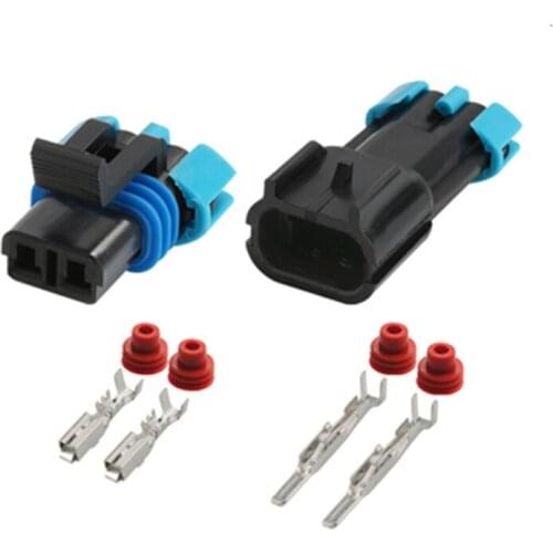 10pcs/lot 15300027 15300002 Male For Delphi 2 Pin Weather Pack Waterproof Sensor Fan Electronic Connector Auto Wire Connector