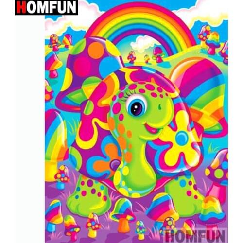 HOMFUN Full Square/Round Drill 5D DIY Diamond Painting "Colored turtle" Embroidery Cross Stitch 5D Home Decor Gift A14760
