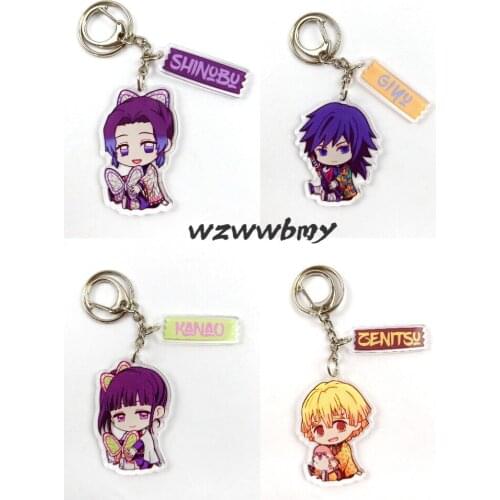 Anime Demon Killer Gold Life Wild Eight Field Key Chain Kamado Tanjrou Kamado- Nezuko Tomioka Giyuu Acrylic Lady Key Ring