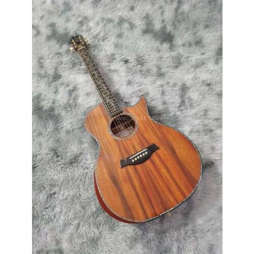 Free shipping, 6 string acoustic guitar, shell trim, customizable