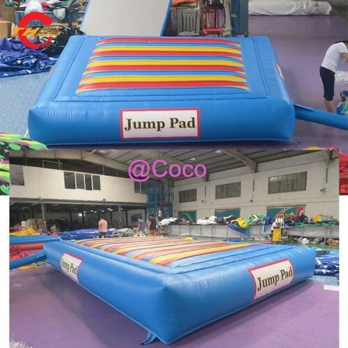 Free air ship to door,Colorful rainbow large outdoor inflatable jump pad for kids, 20x13ft commercial safe inflatable jump bag