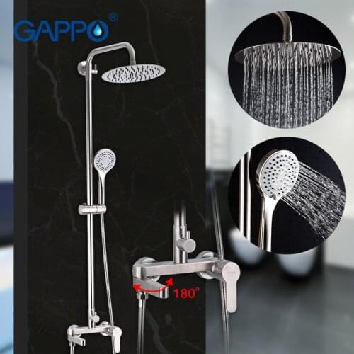 GAPPO Shower System Bathroom Rainfall Shower Faucet Bathtub Mixer Single Handle Mixer Tap With Hand Sprayer Wall Mount Chuveiro