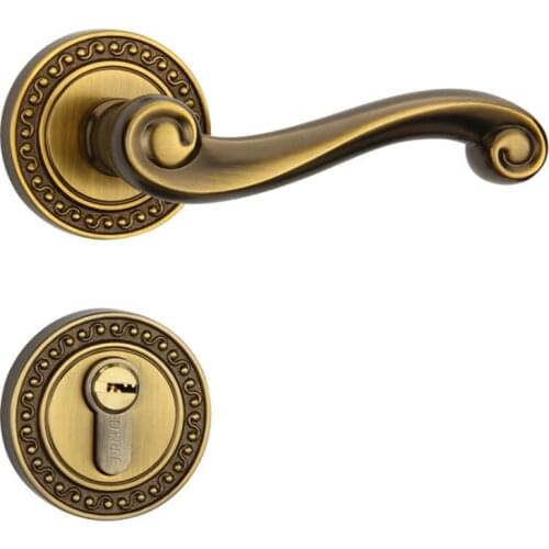 COPPER COLOR ROSSETTE DOOR LOCK WITH LOCK BODY AND CYLINDER SUIT FOR 30-50 DOOR THICKNESS
