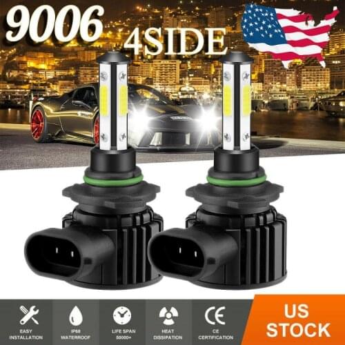 H8 H9 H11 9006 9005 H7 LED Headlight Kits High Low Beam Bulb 8000LM Combo 4-Side 6000K White Car Headlight Bulbs