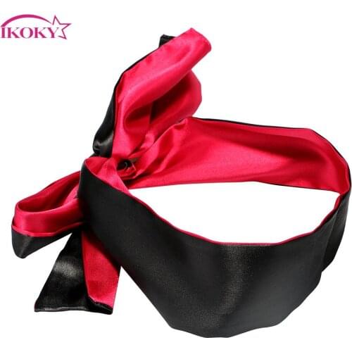 IKOKY Flirting Teasing Sex Toys for Couple Erotic Toys SM Bondage Sex Eye Mask Role Play Red with Black Blindfold Adult Games