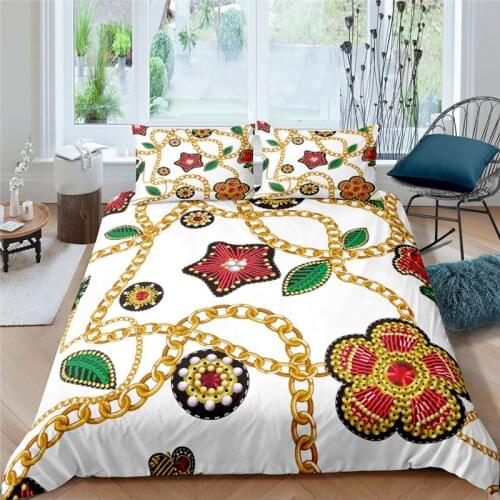 Bedding Sets Luxury 3D Baroque Style Print 2/3Pcs Comfortable Kids Duvet Cover Pillowcase Home Textile Single/Queen/King Size