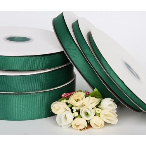Hot Sale Width 7MM-38MM Dark Green Color Grosgrain Ribbon Gift Packing Christmas Ribbons Wedding Party Decorative Crafts Ribbons