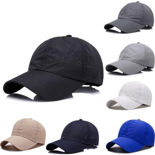 Men and Women Outdoor Hats Summer Breathable Quick-drying Baseball Cap Leisure Adjustable Punching Sunhat for Adult