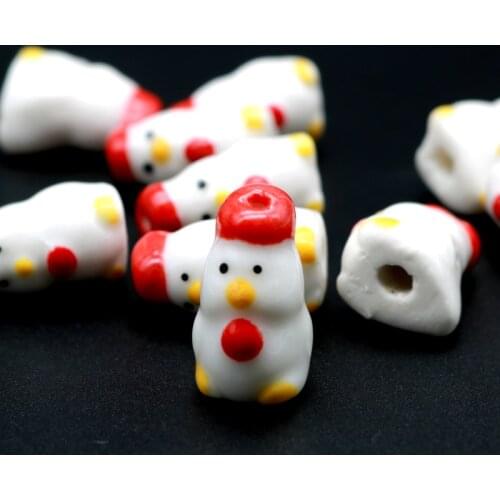 Hot Sale 5pcs/lot Animal Ceramic Beads 20*11mm Hand-drawn Porcelain Ceramic Maneki Bracelet Craft DIY Beads Jewelry Accessories