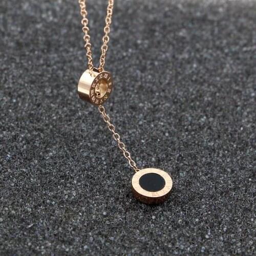 Fashion Women Necklace Stainless Steel Necklaces With Roman Numeral Luxury Women Wedding Jewelry Collars N0109