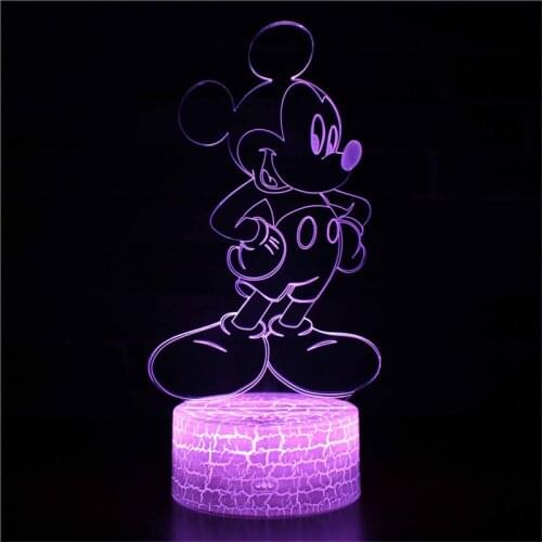 Cartoon 3D LED Illusion Night Light Diseny Mickey Mouse Acrylic Table Lamp for Bedroom Decoration Touch Sensor LED Lampara Gifts