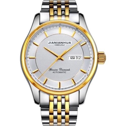 Jianianhua Men Automatic Watch Day Date Mechanical Watch Luxury Gift Men Business Watch