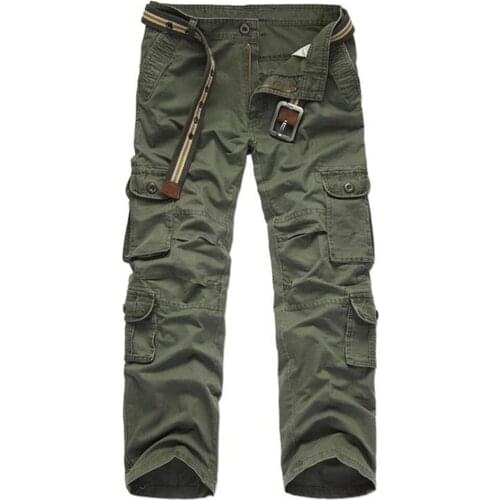 Mens Autumn Pants Midweight Cargo Pants Casual Fleece Pockets Fur Trouser Plus Size 38 40 Fashion Loose Baggy Joger Worker Male