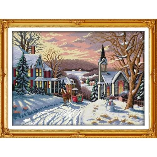Snowscape Crafts Sewing Counted Cross Stitch Kits 11CT Accurate Printed Embroidery DIY Handmade Needle Work Wall Home Decor
