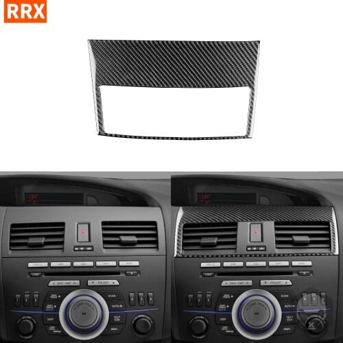 For Mazda 3 Axela 2010 2011 2012 2013 Mazdaspeed3 Carbon Fiber Sticker Central Air-Conditioning Air Outlet Panel Interior Trim