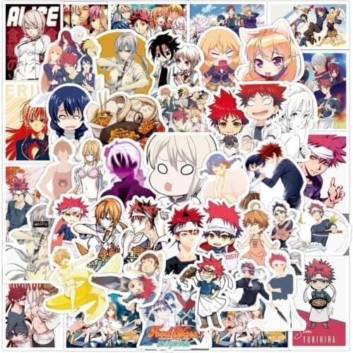 10/50pcs Food Wars Shokugeki No Soma Anime Stickers Decals Waterproof Graffiti Sticker for Laptop Skateboard Motorcycle Guitar
