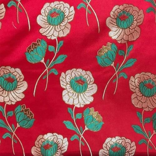 NCF278 Red/Black/Lotus/National Costumes Chinese Jacquard Brocade Fabric/Bag Cushion Womens Dress Fabric/Fashion DIY Material