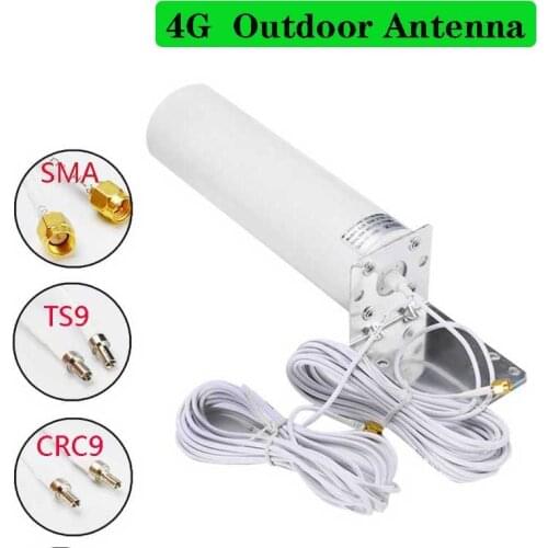 New 4G omnidirectional barrel antenna outdoor antenna with 5m dual interface SMA TS9 CRC9 router network card antenna