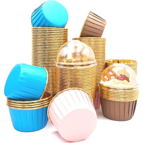 50pcs/pack Muffins Cup Paper Cupcake Wrappers Baking Cups Cases Muffin Boxes Cake Cup DIY Cake Tools Kitchen Baking Supplies