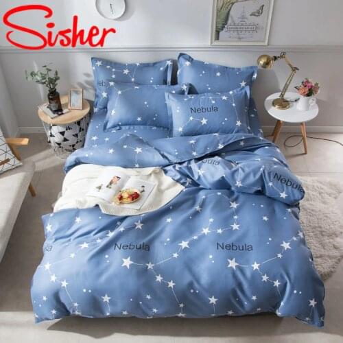 Nordic Cartoon Queen Size Bedding Set Bed Linen Adult Kid Duvet Cover Set Single Double King Quilt Covers Modern Cute Bedclothes